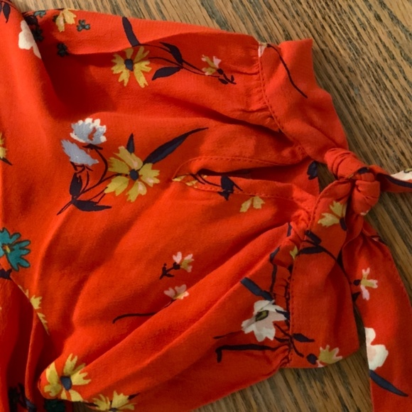 ANTHROPOLOGIE /Maeve floral V-neck rayon dress/tie sleeves/NWT/14 - Picture 7 of 7